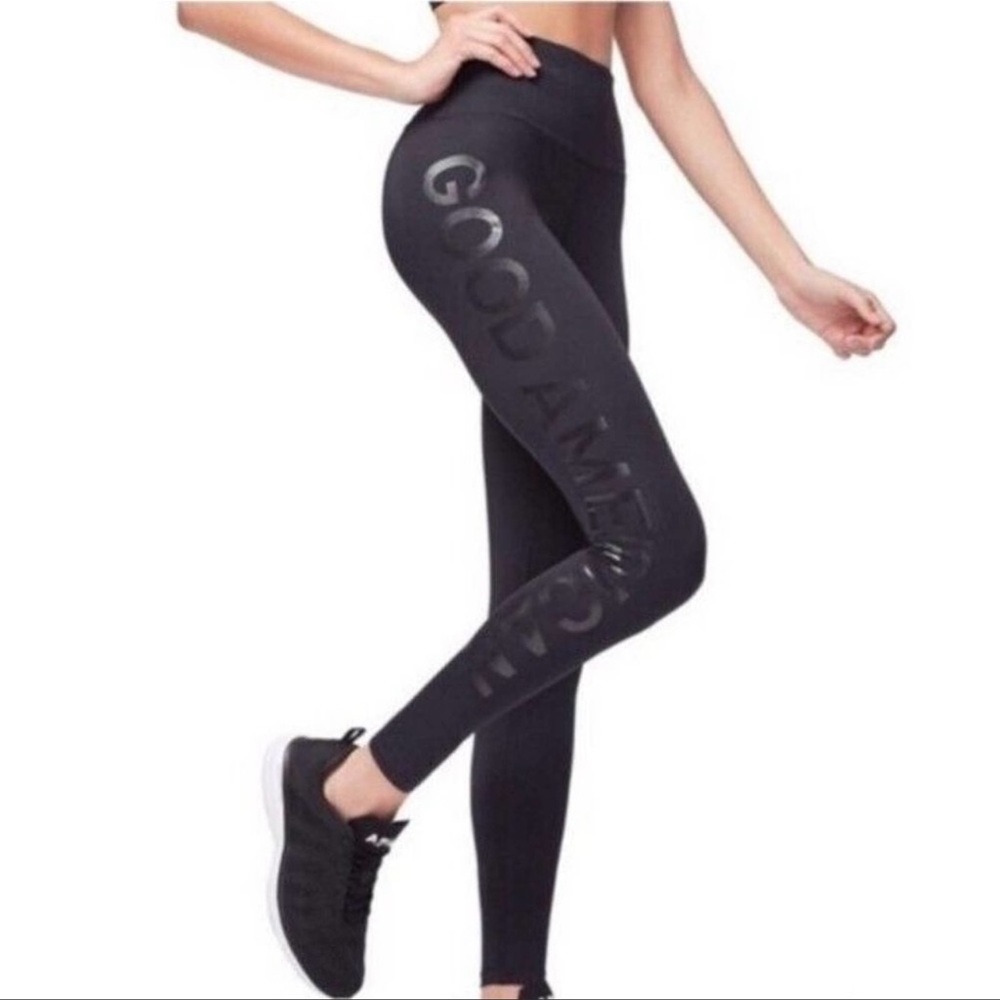 Good American High Waist Spell Out Logo Leggings